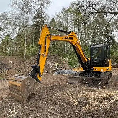 excavator on dirt